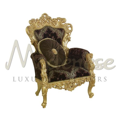 Fauteuil de style - 16445 - Modenese Luxury Interiors - en tissu / en bois / marron