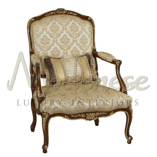 Fauteuil de style - 15423 - Modenese Luxury Interiors - en tissu / en bois / beige