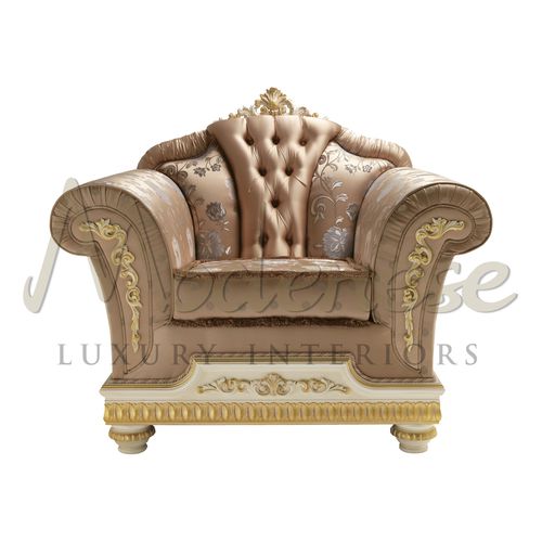 Fauteuil classique - 14453 - Modenese Luxury Interiors - en tissu / en bois / rose