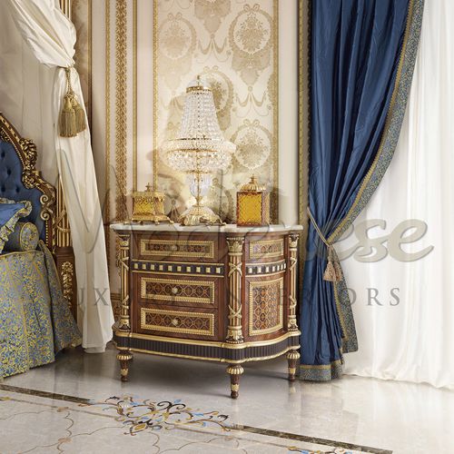 Table de chevet classique - 14235 - Modenese Luxury Interiors - en bois / rectangulaire / avec tiroir
