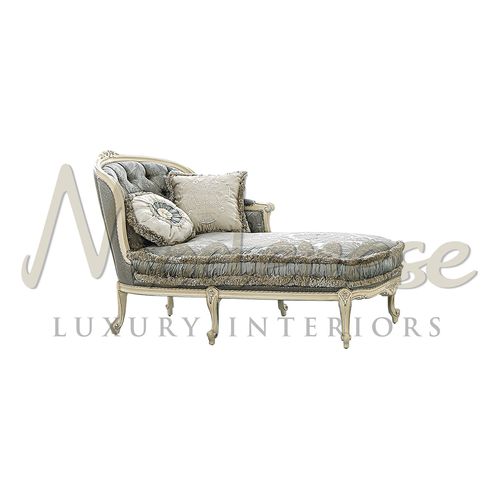 Méridienne classique - 16532 - Modenese Luxury Interiors - en tissu / en bois / avec piètement en bois laqué