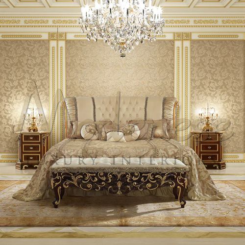 Bout de lit de style baroque - 16223 - Modenese Luxury Interiors - en velours / en bois / résidentiel