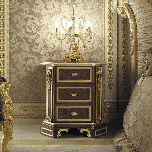 Table de chevet classique - 16224 - Modenese Luxury Interiors - en bois / avec piètement en bois / rectangulaire
