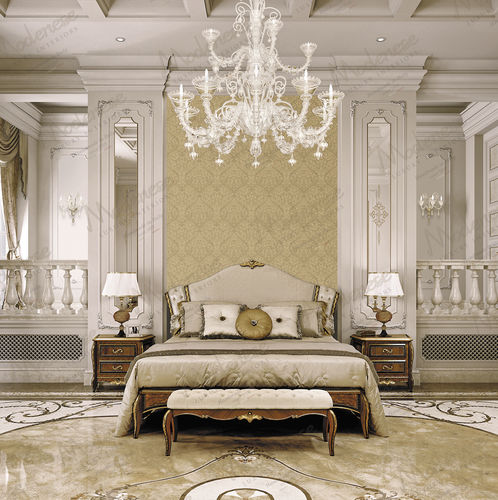 Lit double - 16201 - Modenese Luxury Interiors - classique / avec tête de lit tapissée / en tissu