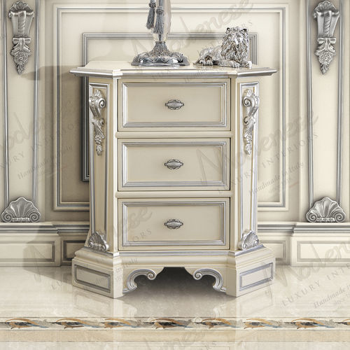 Table de chevet classique - 16224 - Modenese Luxury Interiors - en bois / carrée / avec tiroir