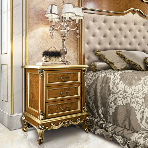 Table de chevet classique - 16209 - Modenese Luxury Interiors - en bois / carrée / avec tiroir