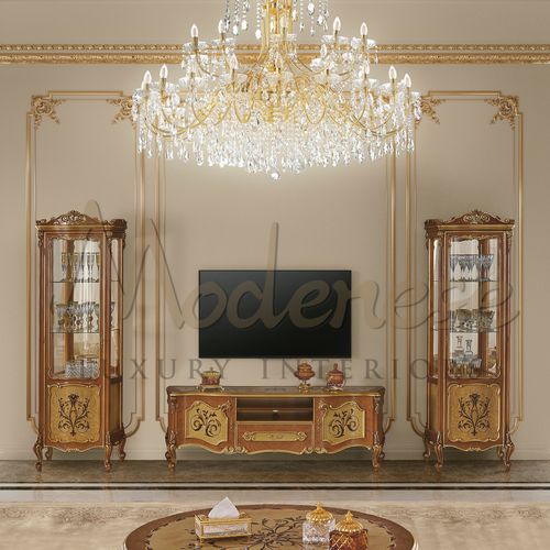 Vitrine de style - 151 SERIES - Modenese Luxury Interiors - sur piétement / en bois / en verre