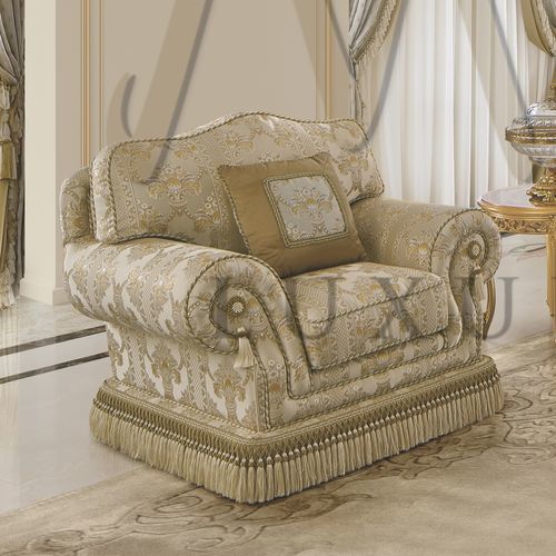 Fauteuil de style - 15453 - Modenese Luxury Interiors - en tissu / en bois / Fabriqué en Italie
