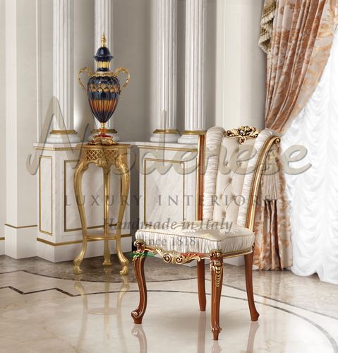 Chaise classique - 15547 - Modenese Luxury Interiors - d'intérieur / en bois / en tissu