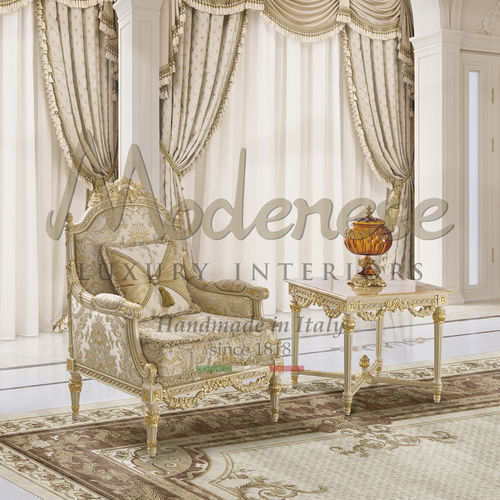 Fauteuil classique - 17403 - Modenese Luxury Interiors - en tissu / en bois / en bois