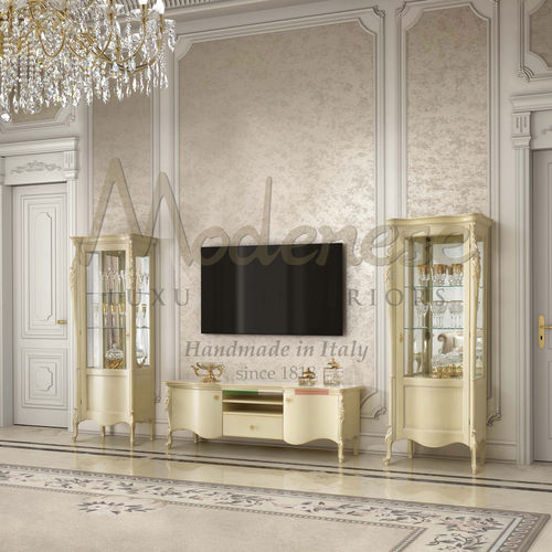 Vitrine classique - 17115-17116 - Modenese Luxury Interiors - sur piétement / en bois / en verre