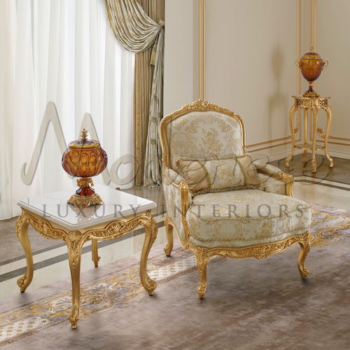 Fauteuil classique - 17406 - Modenese Luxury Interiors - en tissu / en bois / en bois