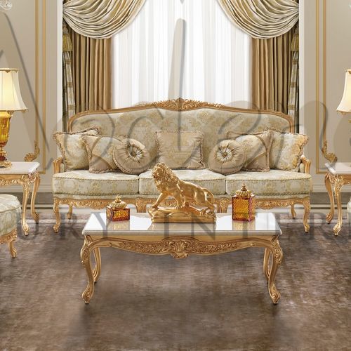 Table basse classique - 17607 - Modenese Luxury Interiors - en bois / en marbre / avec piètement en bois