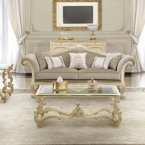 Canapé classique - 17407 - Modenese Luxury Interiors - en tissu / en bois / couleur personnalisable