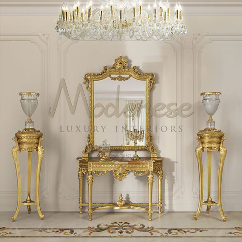Console classique - 17664 - Modenese Luxury Interiors - en bois / en marbre / avec piètement en bois