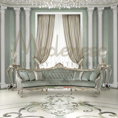 Canapé en arc de cercle - 17410 - Modenese Luxury Interiors - classique / en tissu / en bois