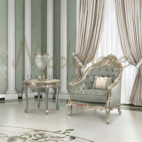 Fauteuil classique - 17411 - Modenese Luxury Interiors - en tissu / en bois / en bois