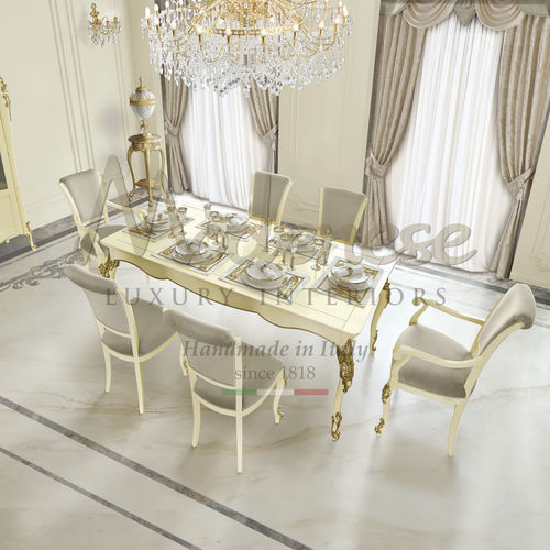 Table à manger classique - 17108 - Modenese Luxury Interiors - en bois / avec piètement en bois / rectangulaire
