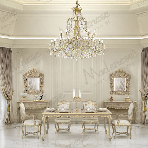 Table à manger classique - 17111 - Modenese Luxury Interiors - en bois / avec piètement en bois / rectangulaire