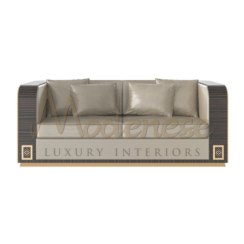 Canapé moderne - 20404 - Modenese Luxury Interiors - en ébène de macassar / en bois laqué / en cuir