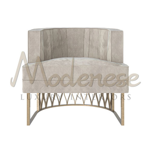 Fauteuil contemporain - 20192 - Modenese Luxury Interiors - en tissu / en bronze / tapissé