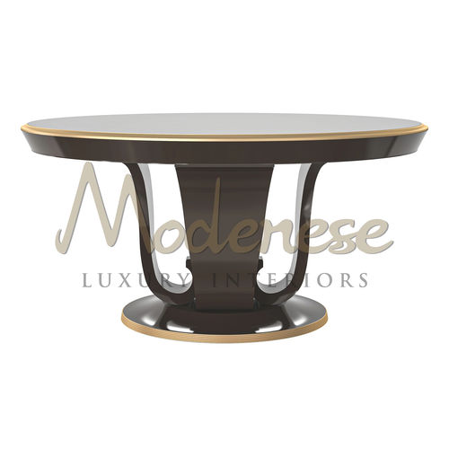 Table à manger contemporaine - 20113 - Modenese Luxury Interiors - en bois laqué / en hêtre / avec piètement en bois