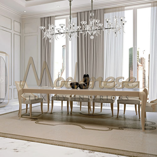 Table à manger contemporaine - 20109 - Modenese Luxury Interiors - en hêtre / avec piètement en bois / rectangulaire
