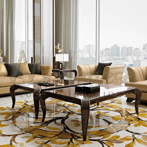 Table basse contemporaine - 20115 - Modenese Luxury Interiors - en métal / en bois / en marbre