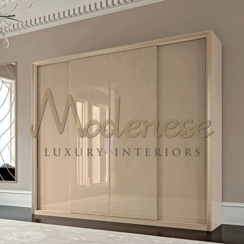 Armoire contemporaine - 21221 - Modenese Luxury Interiors - en bois laqué brillant / à porte coulissante / non spécifié