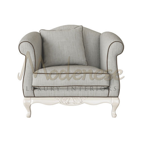 Fauteuil baroque - 21403 - Modenese Luxury Interiors - en tissu / en noyer / tapissé