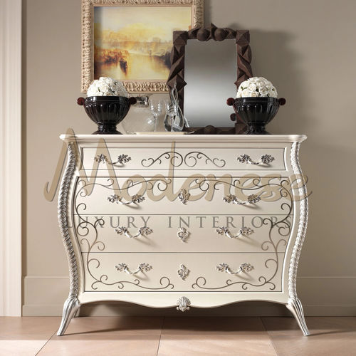 Commode baroque - 21214 - Modenese Luxury Interiors - en laiton / en acier inoxydable / en noyer