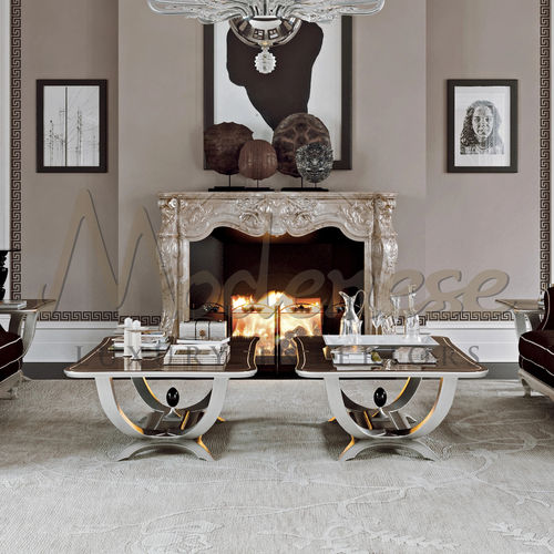 Table basse contemporaine - 21602 - Modenese Luxury Interiors - en bois / en ébène de macassar / en bois laqué brillant