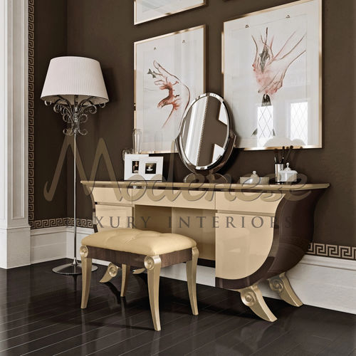 Coiffeuse contemporaine - 21202 - Modenese Luxury Interiors - en bois / en métal / en or