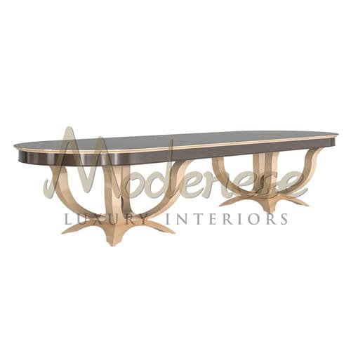 Table à manger contemporaine - 21105 - Modenese Luxury Interiors - en bois laqué / en hêtre / avec piètement en bois
