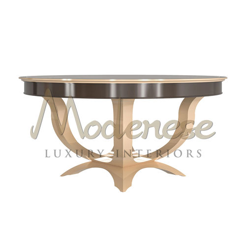 Table à manger contemporaine - 21103 - Modenese Luxury Interiors - en bois laqué / en hêtre / avec piètement en bois