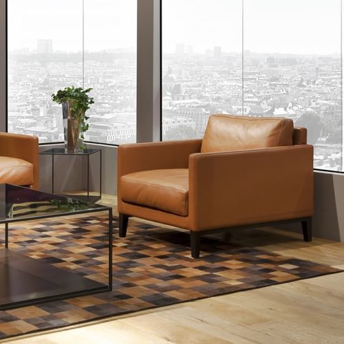 Fauteuil contemporain - CENTQUATRE - Duvivier - en tissu / en cuir / avec coussin amovible