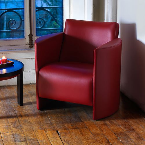 Fauteuil contemporain - DANAÏDE - Duvivier - en tissu / en cuir / rouge