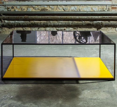 Table basse contemporaine - KARUSA - Duvivier - en verre / en chêne / en acier