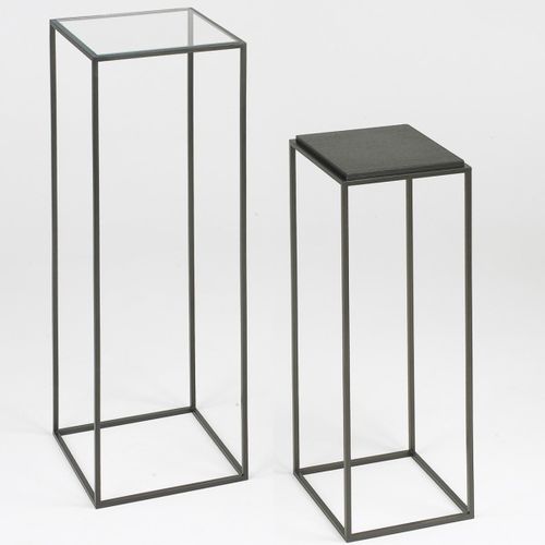 Piédestal contemporain - KARUSA - Duvivier - en bois / en acier / en verre