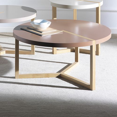 Table basse contemporaine - TRIOLET - Duvivier - en chêne / avec piètement en chêne / ronde