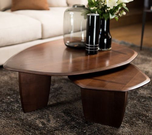 Table basse contemporaine - GAËL - Duvivier - en chêne / en cerisier / avec piètement en chêne