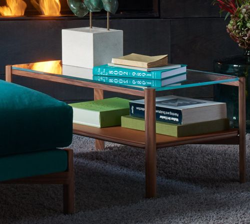Table basse contemporaine - JULES - Duvivier - en verre / en bois / avec piètement en bois
