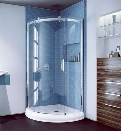 Cabine de douche en verre - FLOW: CPL206 - CAML-TOMLIN - avec porte battante / d'angle