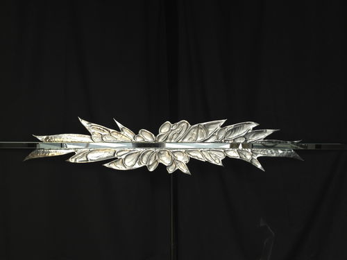 Miroir mural - FEUILLE - marco mazzei - contemporain / en métal / horizontal