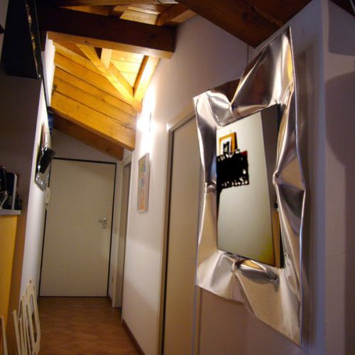 Miroir mural - 4 COLPI - marco mazzei - contemporain / carré / en aluminium