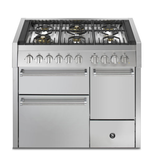 Cuisinière à gaz - GENESI 100/3 SOLID DOOR - STEEL - électrique / 4 foyers / 6 foyers