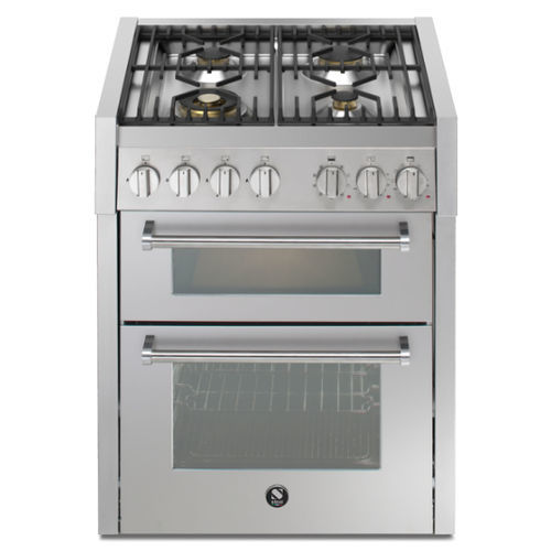 Cuisinière à gaz - GENESI 70/2 - STEEL - électrique / 4 foyers / 2 fours