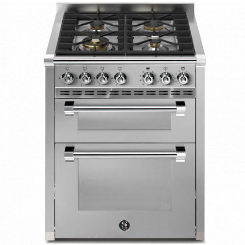 Cuisinière à gaz - ASCOT 70/2 - STEEL - électrique / 4 foyers / 2 fours