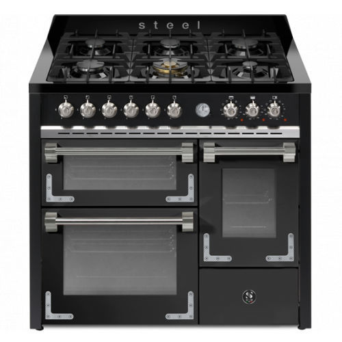 Cuisinière à gaz - OXFORD 100/3 - STEEL - électrique / 6 foyers / 5 foyers