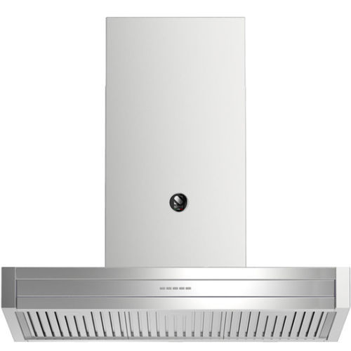 Hotte murale - GENESI 100 - STEEL - avec conduit / avec éclairage intégré / noire